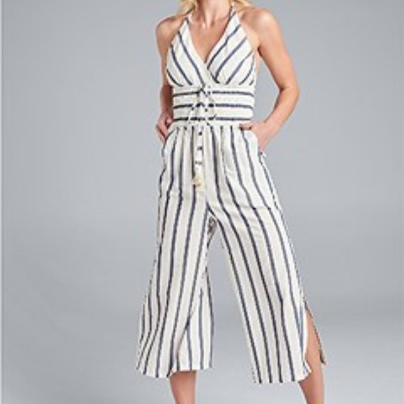 VENUS Pants - New Venus Halter Stripe Jumpsuit